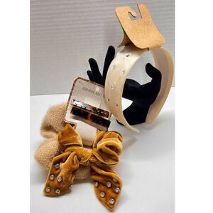 Nordstrom Headband Scrunchies Hairclips Set Beige Cream Natural